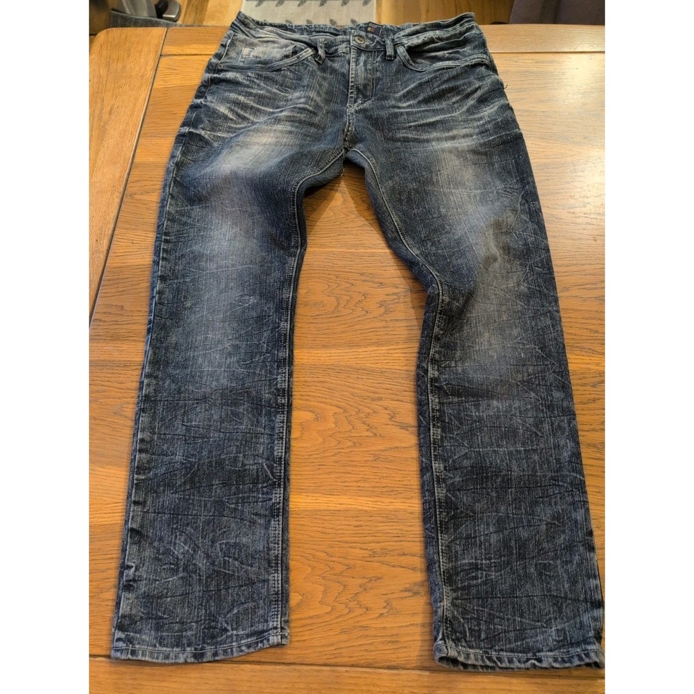 Buffalo David Bitton Ash-X Jeans Mens 32x30 Blue Acid Wash Basic Skinny Stretch